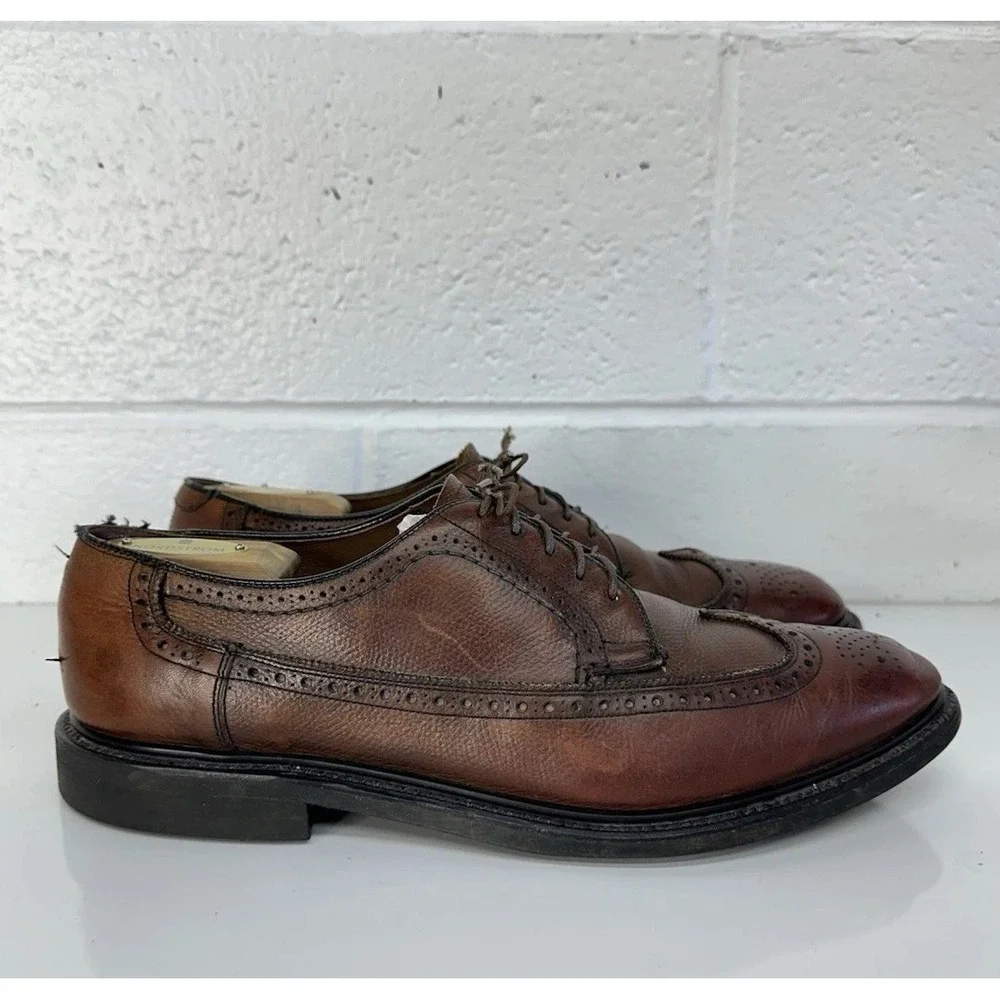 VTG 60s Pedwin Brown Leather Longwing Boucher‎ Gunboat Dress Shoes / Men's 10.5
